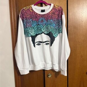 Frida Kahlo by Jerry Leigh Exclusive Womens Crewneck XXL